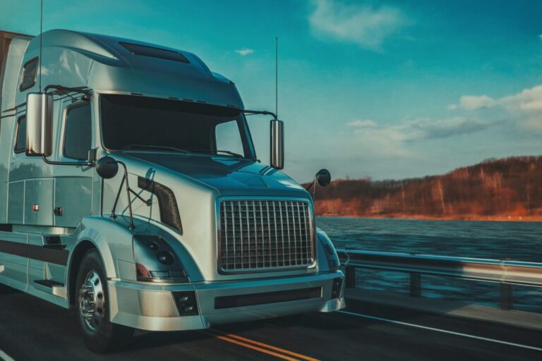 Photo of blue truck illustrates blog: "Top 15 Websites for Truckers: a Definitive List"