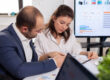 Business owner discussing strong cash flow with a lender