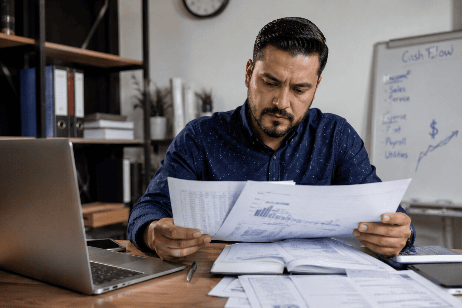 Business owner turning invoices into cash to improve cash flow