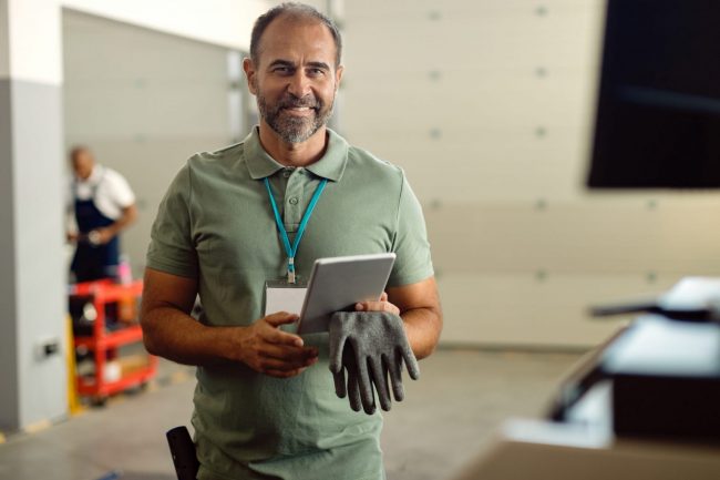 Photo of smiling business owner illustrates blog: "Small Businesses Can Benefit From Using Factoring To Pay Operating Expenses"