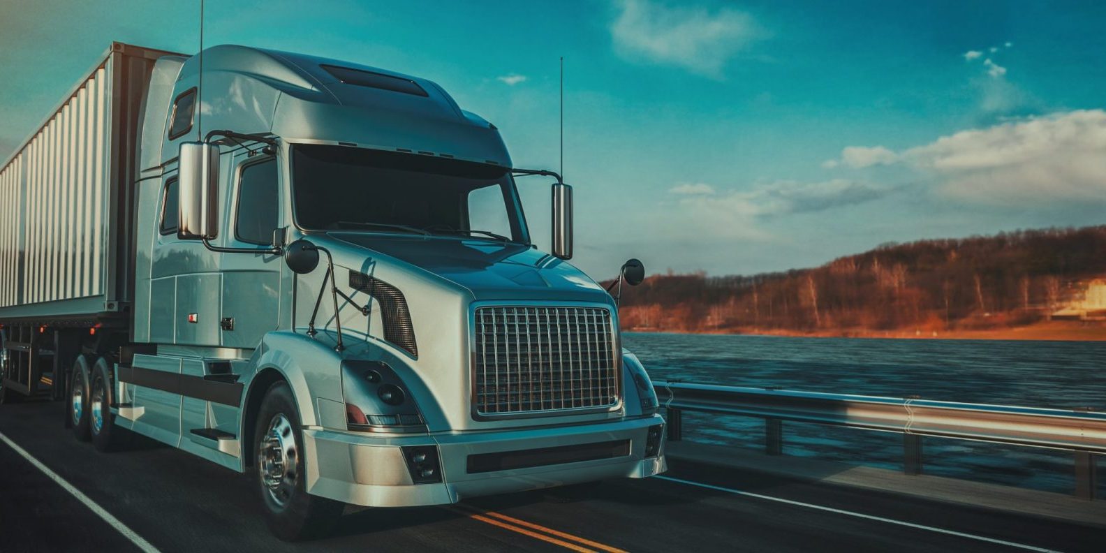Photo of blue truck illustrates blog: "Top 15 Websites for Truckers: a Definitive List"