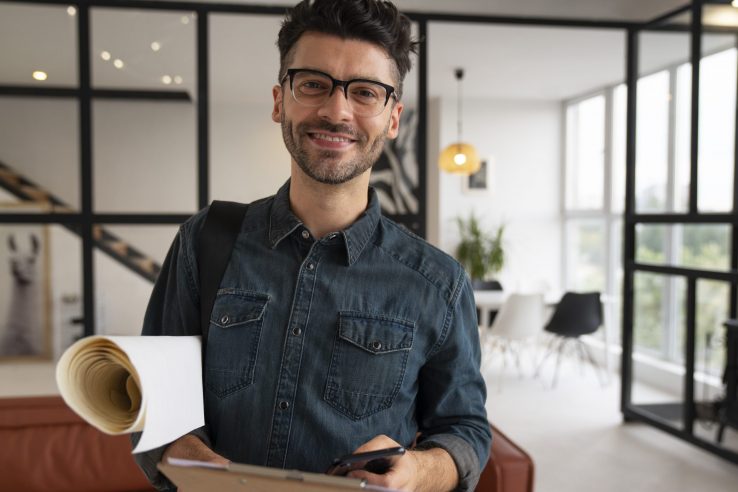 man-casual-office Smiling man in office illustrates blog "What Is the Cash Conversion Cycle?"